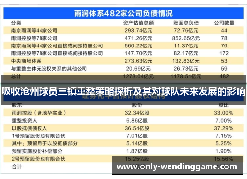 吸收沧州球员三镇重整策略探析及其对球队未来发展的影响