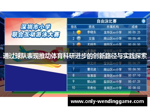通过球队表现推动体育科研进步的创新路径与实践探索